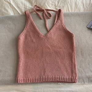 Intermix Pink Shiny Knit Tank Top